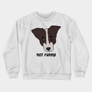 not funny. sad dog Crewneck Sweatshirt